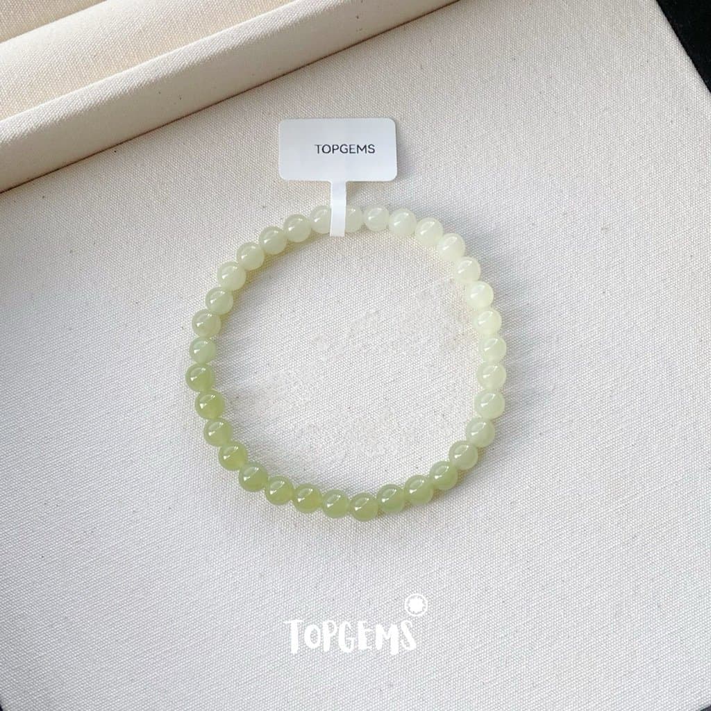 Chuỗi Vòng Tay Ngọc Hoà Điền Tự Nhiên Thanh Hải Thanh Thuỷ 8 Li Nước Ngọc Trong Mướt TOPGEMS - SHIP HOẢ TỐC CÓ TẶNG HỘP