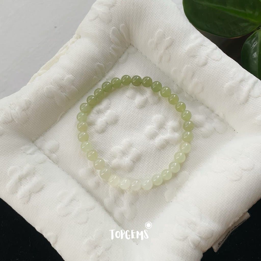 Chuỗi Vòng Tay Ngọc Hoà Điền Tự Nhiên Thanh Hải Thanh Thuỷ 8 Li Nước Ngọc Trong Mướt TOPGEMS - SHIP HOẢ TỐC CÓ TẶNG HỘP VA039 - Ảnh bìa