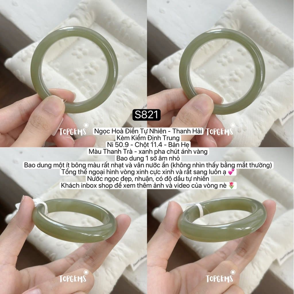 Tổng Hợp Vòng Bản Ngọc Hoà Điền Tự Nhiên Hàng Đẹp TOPGEMS Vòng Bản Đũa Vòng Bản Hẹ Vòng Dingdang S821 - Ảnh bìa