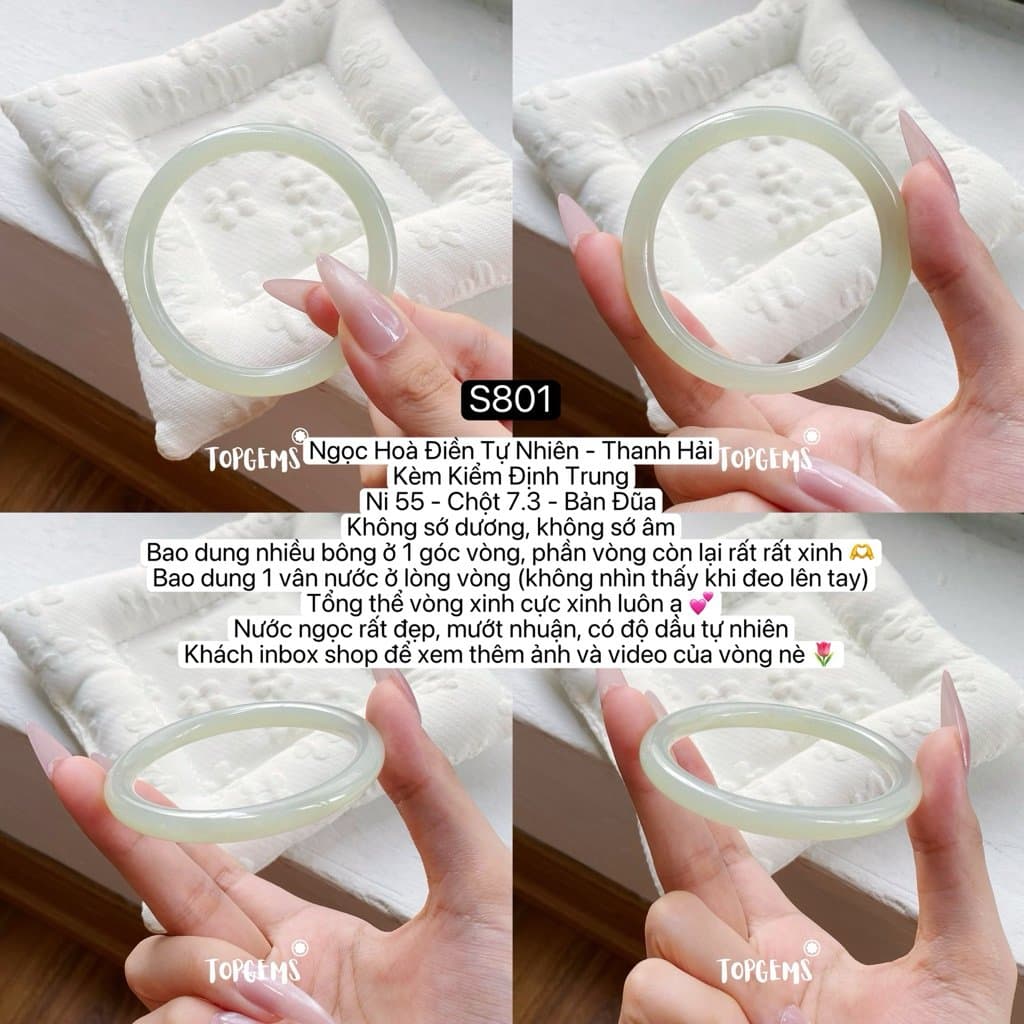 Tổng Hợp Vòng Bản Ngọc Hoà Điền Tự Nhiên Hàng Đẹp TOPGEMS Vòng Bản Đũa Vòng Bản Hẹ Vòng Dingdang
