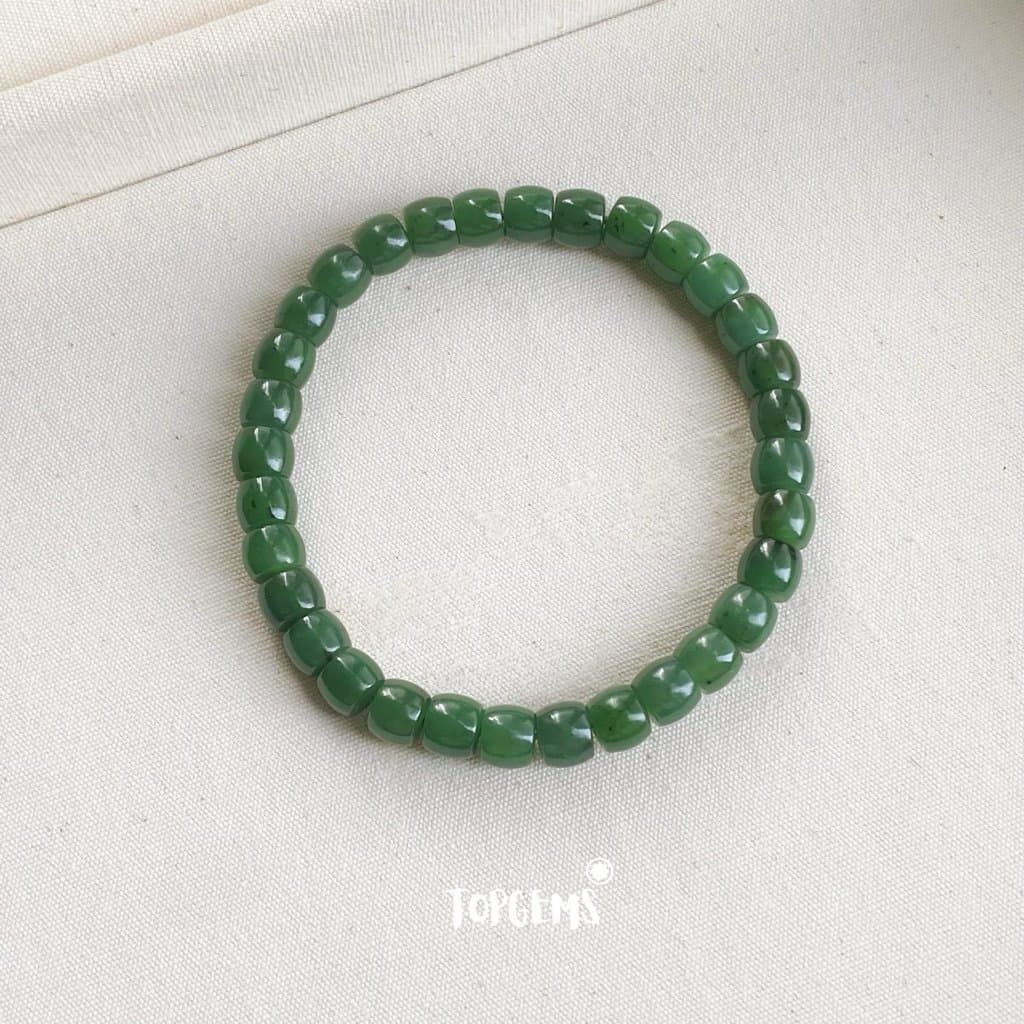 Vòng Tay Chuỗi Ngọc Hoà Điền Ngọc Bích Tự Nhiên 6 Li Đến 8 Li, Vòng Chuỗi Ngọc Nhập Môn TOPGEMS - SHIP HOẢ TỐC VA226 - Ảnh bìa