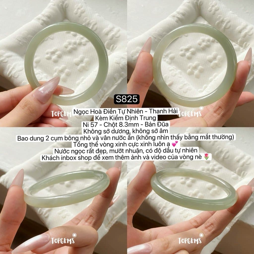 Tổng Hợp Vòng Bản Ngọc Hoà Điền Tự Nhiên Hàng Đẹp TOPGEMS Vòng Bản Đũa Vòng Bản Hẹ Vòng Dingdang