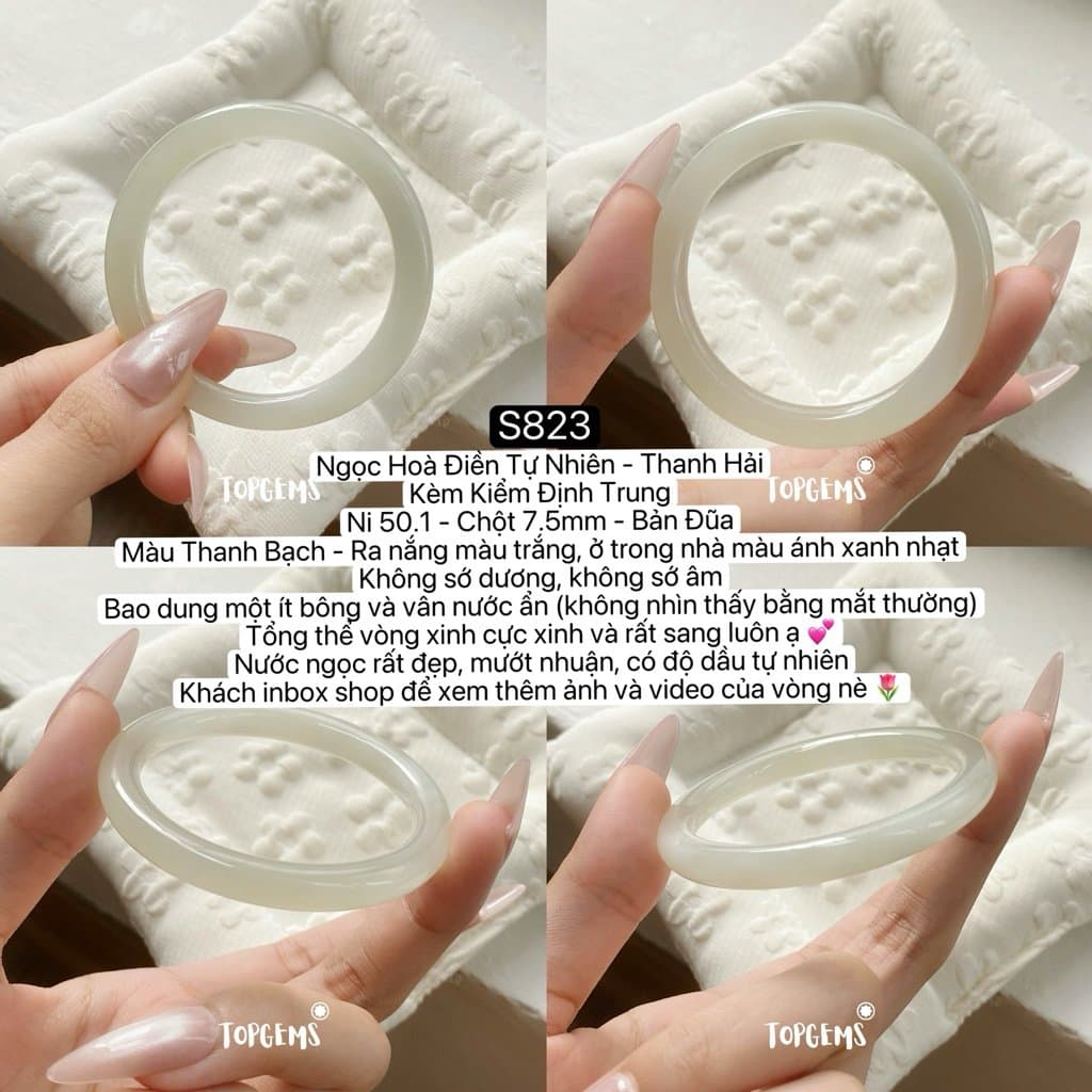 Tổng Hợp Vòng Bản Ngọc Hoà Điền Tự Nhiên Hàng Đẹp TOPGEMS Vòng Bản Đũa Vòng Bản Hẹ Vòng Dingdang
