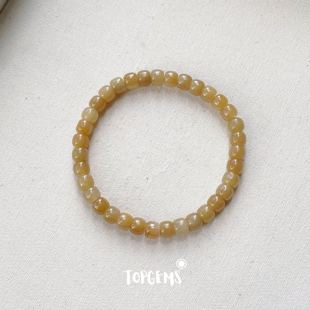 Vòng Tay Chuỗi Mật Ngọc Hoà Điền Tự Nhiên 8 Li TOPGEMS - SHIP HOẢ TỐC TẶNG KÈM HỘP