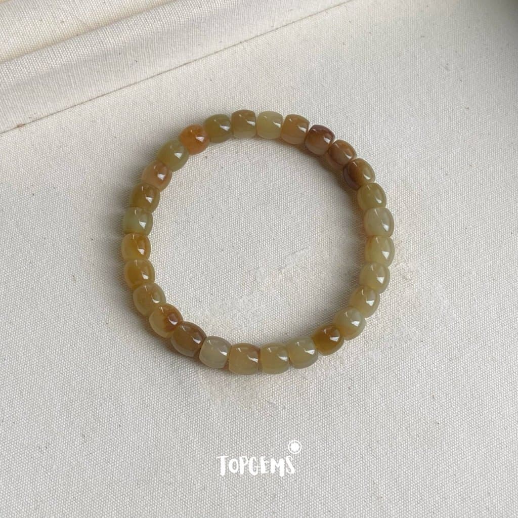Chuỗi Vòng Tay Ngọc Hoà Điền Mật Tự Nhiên 6-7 Li TOPGEMS