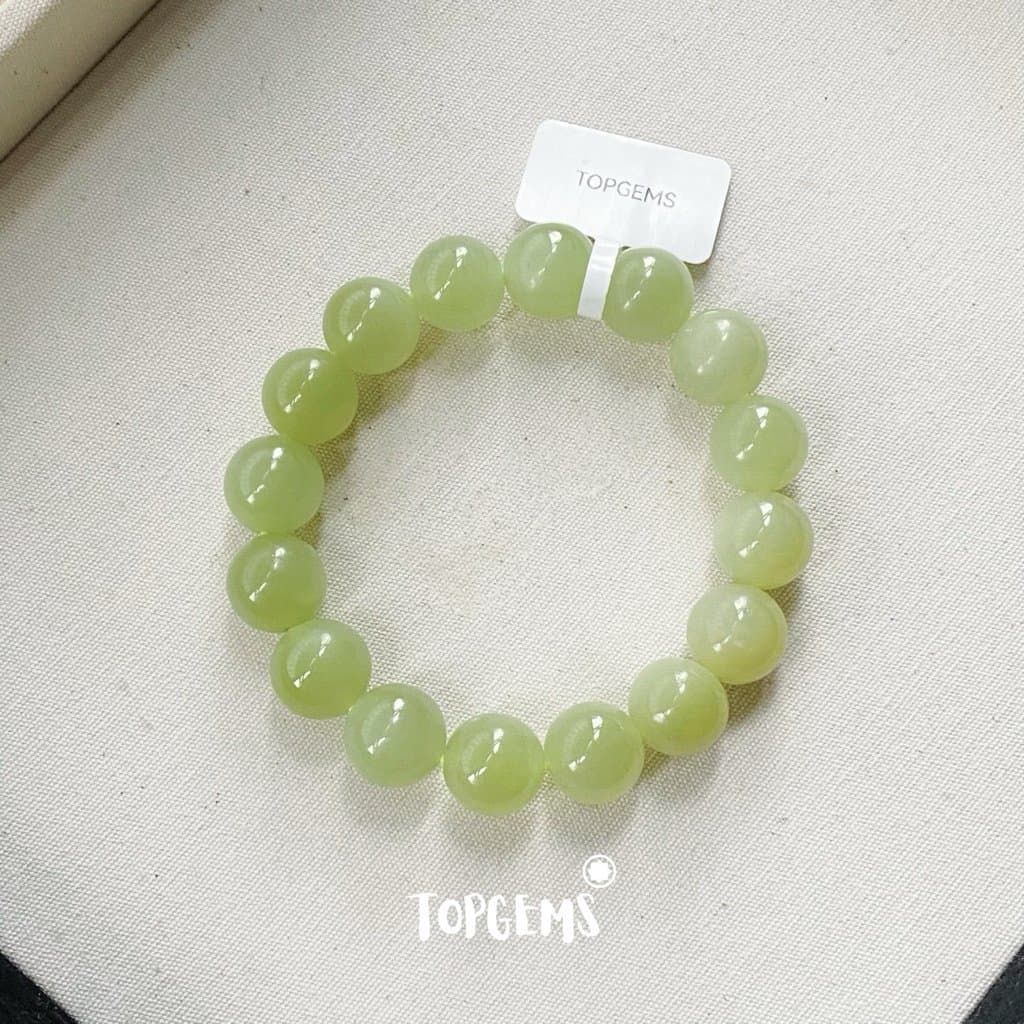 Vòng Chuỗi Ngọc Hoà Điền Hoàng Khẩu Khoáng Già Tự Nhiên 12 Li TOPGEMS - Kèm Kiểm Định Trung - SHIP HOẢ TỐC VA232 - Ảnh bìa