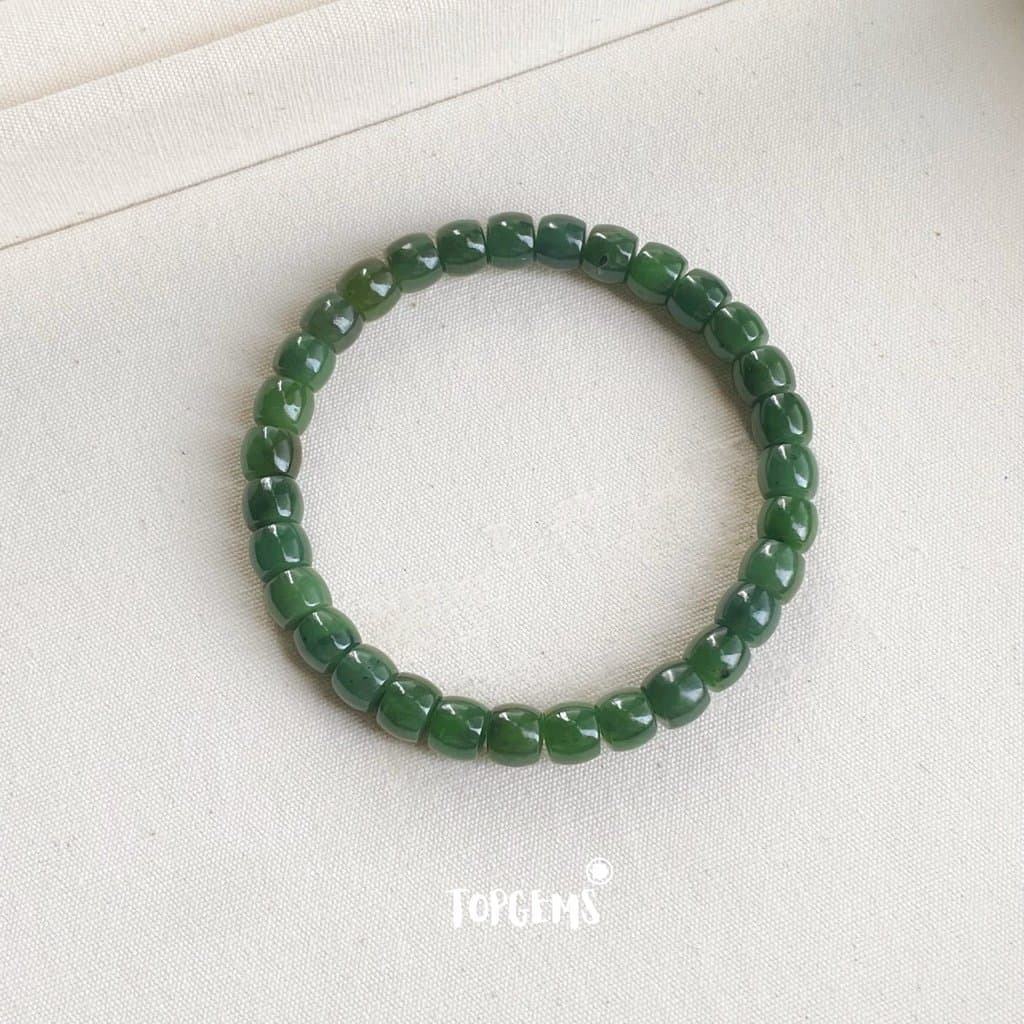 Vòng Tay Chuỗi Ngọc Hoà Điền Ngọc Bích Tự Nhiên 6 Li Đến 8 Li, Vòng Chuỗi Ngọc Nhập Môn TOPGEMS - SHIP HOẢ TỐC VA225 - Ảnh bìa