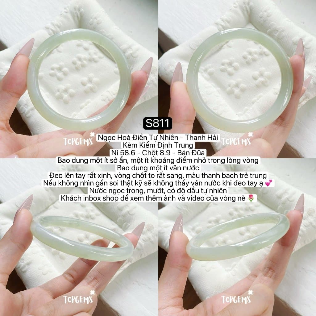 Tổng Hợp Vòng Bản Ngọc Hoà Điền Tự Nhiên Hàng Đẹp TOPGEMS Vòng Bản Đũa Vòng Bản Hẹ Vòng Dingdang